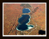 Aerial image of [4366] Blue Lakes (Fall) in Kalkaska, MI with Black Wood frame