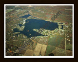 Aerial image of [4368] Indian Lake in Montcalm, MI with Black Wood frame