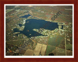 Aerial image of [4368] Indian Lake in Montcalm, MI with Cherry Wood frame