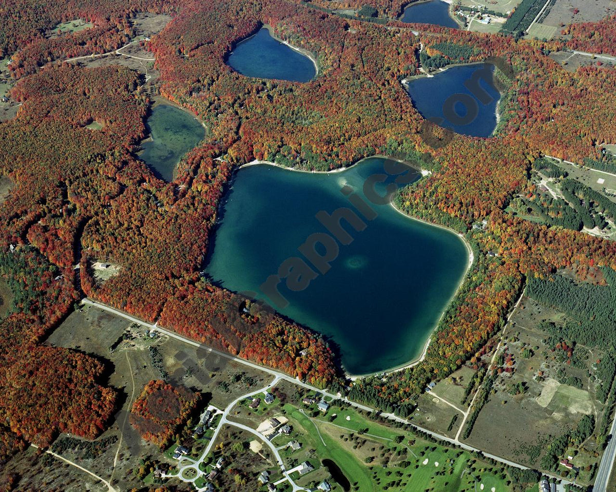 Aerial image of [4468] Lake Twentyseven in Otsego, MI with No frame