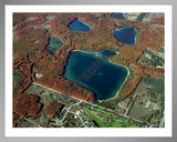 Aerial image of [4468] Lake Twentyseven in Otsego, MI with Silver Metal frame