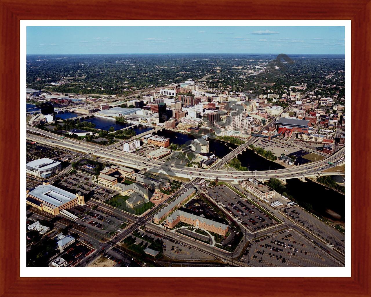 Aerial image of [4534] Grand Rapids with Cherry Wood frame