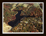 Aerial image of [4537] Goshorn Lake in Allegan, MI with Black Wood frame