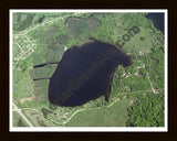 Aerial image of [45] Bear Lake in Clare, MI with Black Wood frame