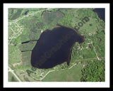 Aerial image of [45] Bear Lake in Clare, MI with Black Metal frame