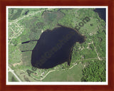 Aerial image of [45] Bear Lake in Clare, MI with Cherry Wood frame