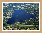 Aerial image of [4666] Lake Lansing in Ingham, MI with Natural Wood frame