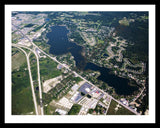 Aerial image of [4668] Lake Chemung in Livingston, MI with Black Metal frame