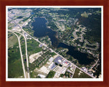 Aerial image of [4668] Lake Chemung in Livingston, MI with Cherry Wood frame