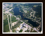 Aerial image of [4668] Lake Chemung in Livingston, MI with Black Wood frame