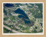 Aerial image of [4670] School Lake in Livingston, MI with Natural Wood frame