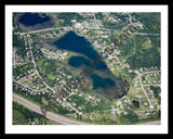 Aerial image of [4670] School Lake in Livingston, MI with Black Metal frame