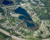 Aerial image of [4670] School Lake in Livingston, MI with Canvas Wrap frame