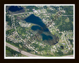 Aerial image of [4670] School Lake in Livingston, MI with Black Wood frame