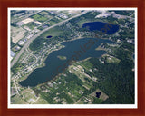 Aerial image of [4671] Long Lake in Livingston, MI with Cherry Wood frame