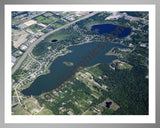 Aerial image of [4671] Long Lake in Livingston, MI with Silver Metal frame