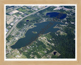 Aerial image of [4671] Long Lake in Livingston, MI with Natural Wood frame