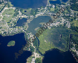 Aerial image of [4676] Squaw Lake in Genesee, MI with Canvas Wrap frame