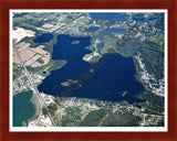 Aerial image of [4677] Lake Ponemah in Genesee, MI with Cherry Wood frame