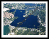 Aerial image of [4677] Lake Ponemah in Genesee, MI with Black Metal frame