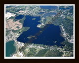 Aerial image of [4677] Lake Ponemah in Genesee, MI with Black Wood frame