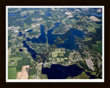 Aerial image of [4678] Lobdell Lake in Genesee, MI with Black Wood frame