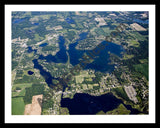 Aerial image of [4678] Lobdell Lake in Genesee, MI with Black Metal frame