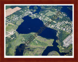 Aerial image of [4679] Bennett Lake in Livingston, MI with Cherry Wood frame