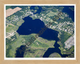 Aerial image of [4679] Bennett Lake in Livingston, MI with Natural Wood frame