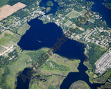 Aerial image of [4679] Bennett Lake in Livingston, MI with Canvas Wrap frame