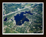 Aerial image of [4680] Runyan Lake in Livingston, MI with Black Wood frame