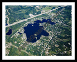 Aerial image of [4680] Runyan Lake in Livingston, MI with Black Metal frame