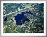 Aerial image of [4680] Runyan Lake in Livingston, MI with Silver Metal frame