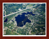 Aerial image of [4680] Runyan Lake in Livingston, MI with Cherry Wood frame