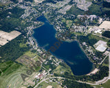 Aerial image of [4681] Byram Lake in Genesee, MI with Canvas Wrap frame