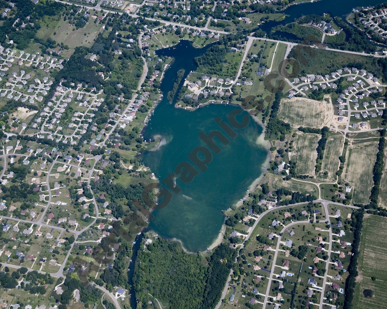 Aerial image of [4682] Marl Lake in Genesee, MI with No frame