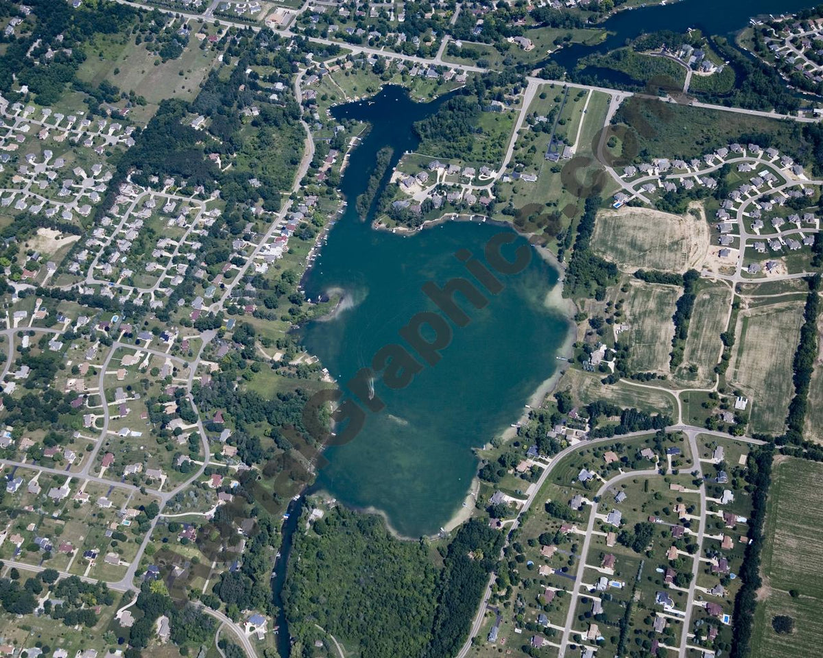 Aerial image of [4682] Marl Lake in Genesee, MI with No frame