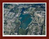 Aerial image of [4682] Marl Lake in Genesee, MI with Cherry Wood frame