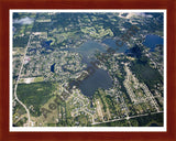 Aerial image of [4685] Duck Lake in Oakland, MI with Cherry Wood frame