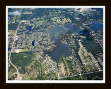 Aerial image of [4685] Duck Lake in Oakland, MI with Black Wood frame