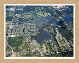 Aerial image of [4685] Duck Lake in Oakland, MI with Natural Wood frame