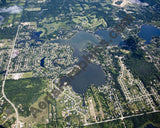 Aerial image of [4685] Duck Lake in Oakland, MI with Canvas Wrap frame