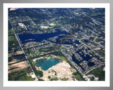 Aerial image of [4689] Lake Sherwood in Oakland, MI with Silver Metal frame