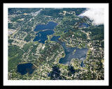 Aerial image of [4691] North & South Commerce Lakes in Oakland, MI with Black Metal frame