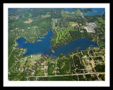 Aerial image of [4692] Lower Straits Lake in Oakland, MI with Black Metal frame