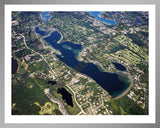 Aerial image of [4694] Upper Straits Lake in Oakland, MI with Silver Metal frame