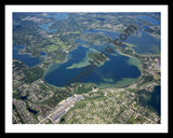 Aerial image of [4695] Orchard Lake in Oakland, MI with Black Metal frame