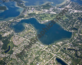 Aerial image of [4696] Pine Lake in Oakland, MI with Canvas Wrap frame