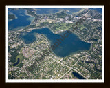 Aerial image of [4696] Pine Lake in Oakland, MI with Black Wood frame