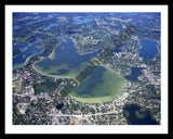 Aerial image of [4697] Cass Lake in Oakland, MI with Black Metal frame